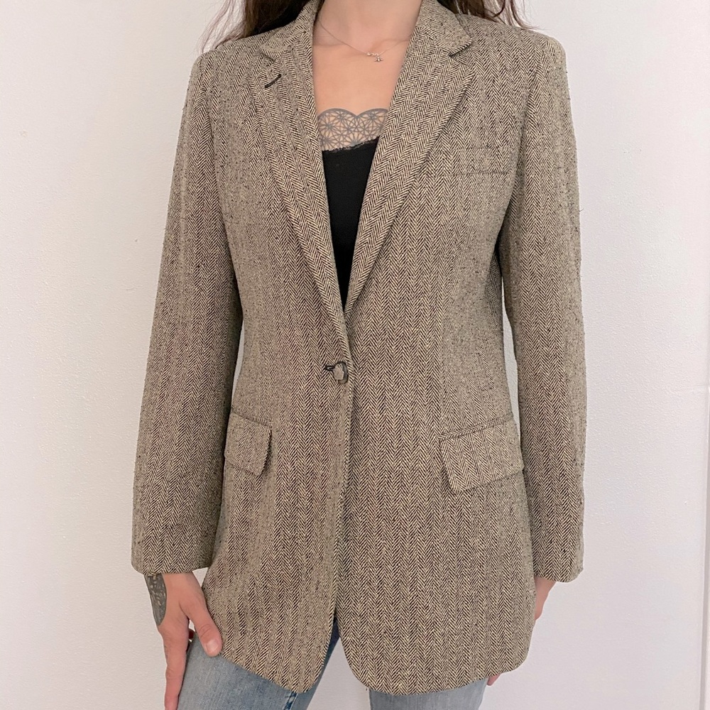 Trendy Blazer Vintage silk fabric Ralph Lauren 8